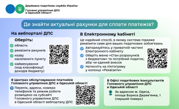 Де знайти актуальні рахунки для сплати платежів?
