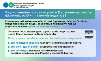 Оновлення даних в ДРФО через Електронний кабінет платника