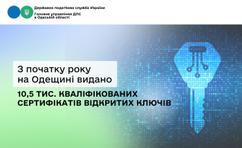 З початку року на Одещині видано 10,5 тис. кваліфікованих сертифікатів відкритих ключів
