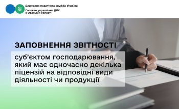 Заповнення звітності суб’єктом господарювання, який має одночасно декілька ліцензій на відповідні види діяльності чи продукції