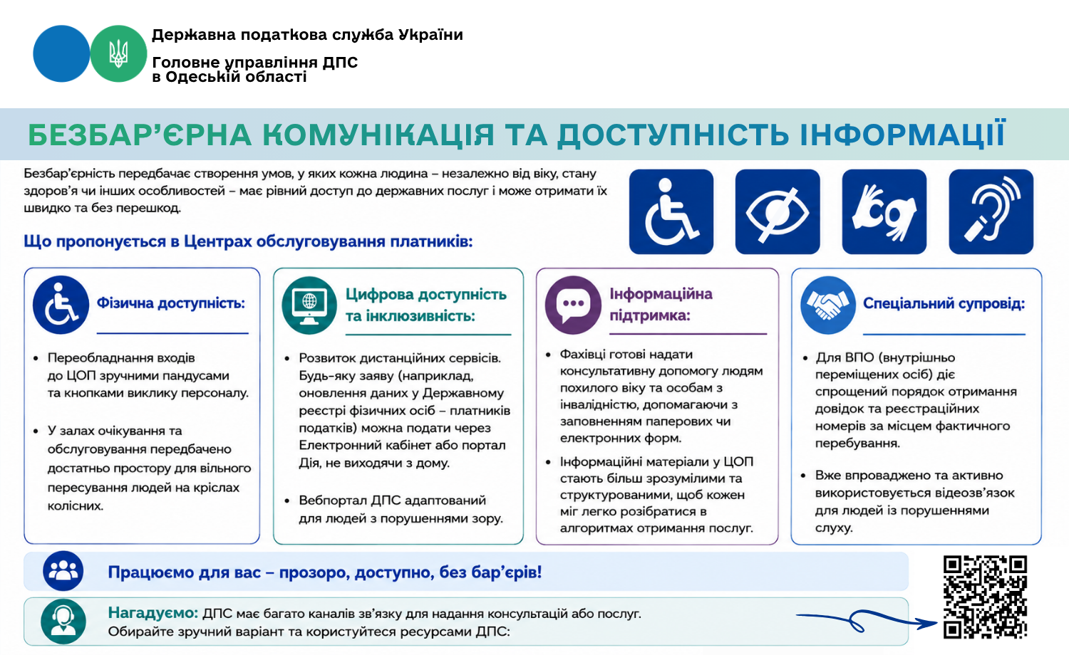 Безбар’єрна комунікація та доступність інформації